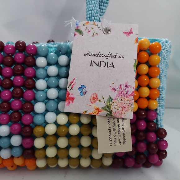 NWT Made in India Beaded Handbag 70's Era Style - Picture 3 of 6